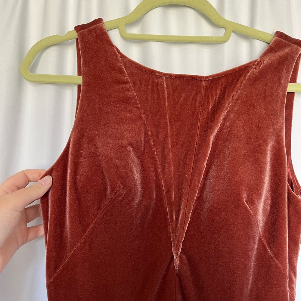 SOLD Jenny Yoo Velvet Sleeveless Dress Rusty Rose *Altered*